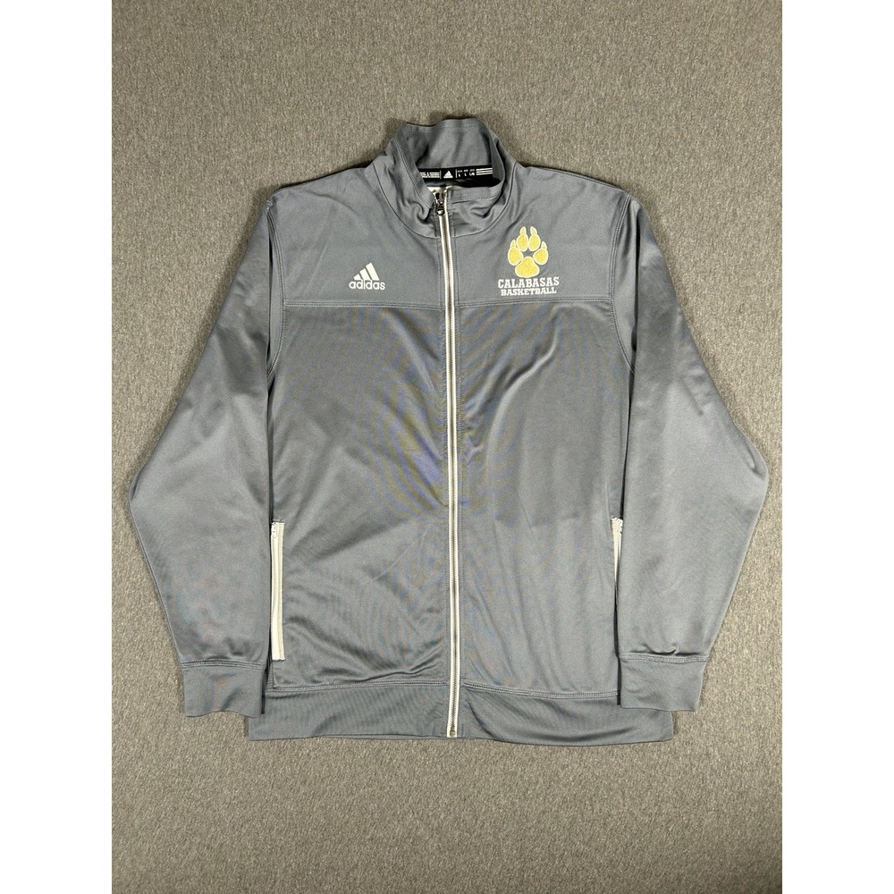 Adidas Calabasas Basketball Jacket Mens Gray Team Issued #13 L